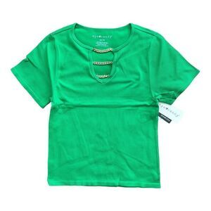 Eye Candy Ribbed Short Sleeve Stretch Shirt Kelly Green 2X / 3X